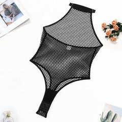 Sexy Lingerie Sexy Cutout See through Mesh Halter Jumpsuit