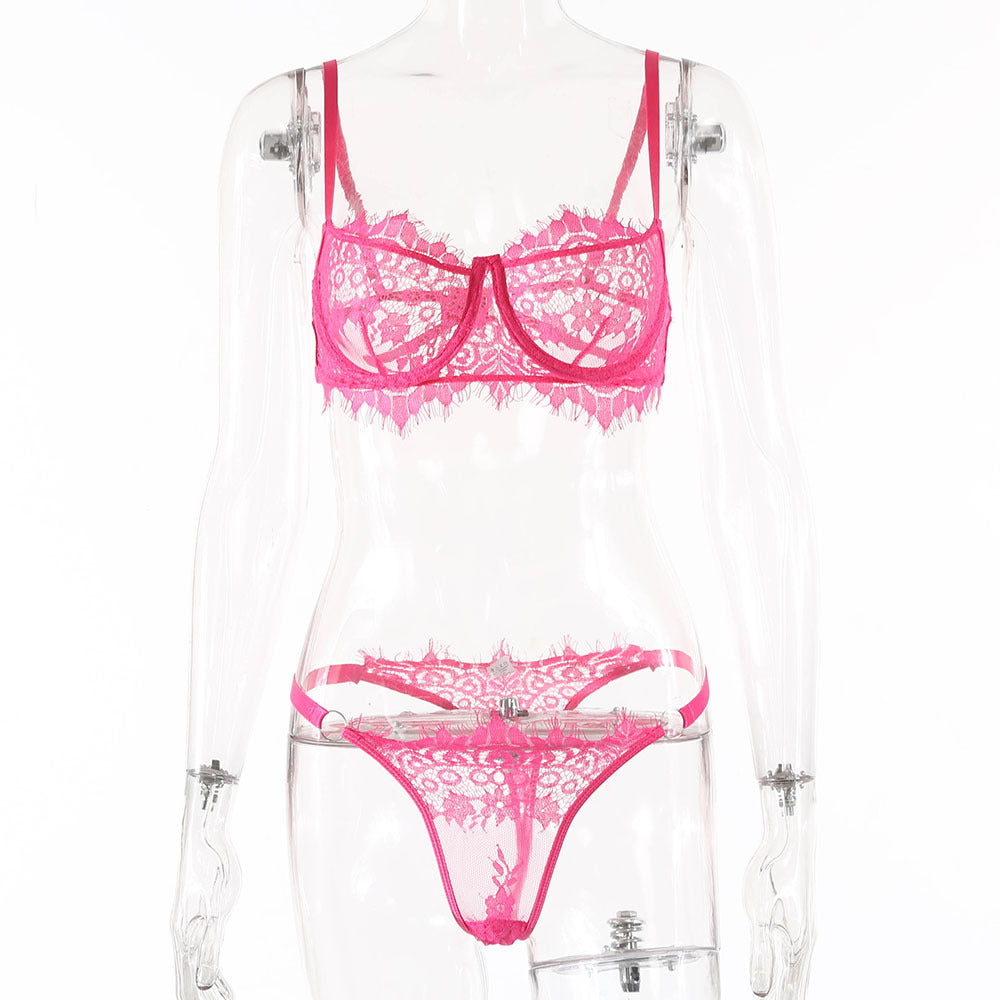 Mesh tagram Mesh Red Wind Lace See-through Sexy Underwear Suit