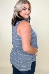 Hayden Loose Knit Striped Cowl Neck Tank