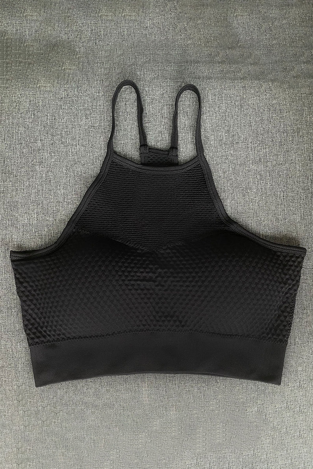 Black Mesh Hollow-out Splicing Yoga Camisole