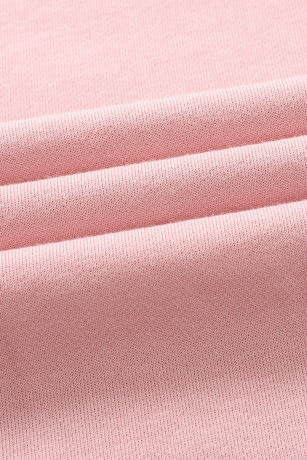Pink Frayed Trim Side Slit Loose Sweatshirt