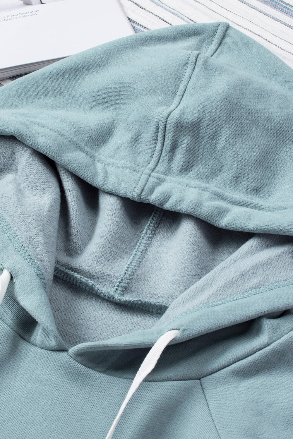 Blue Kangaroo Pocket Oversized Hoodie with Slits