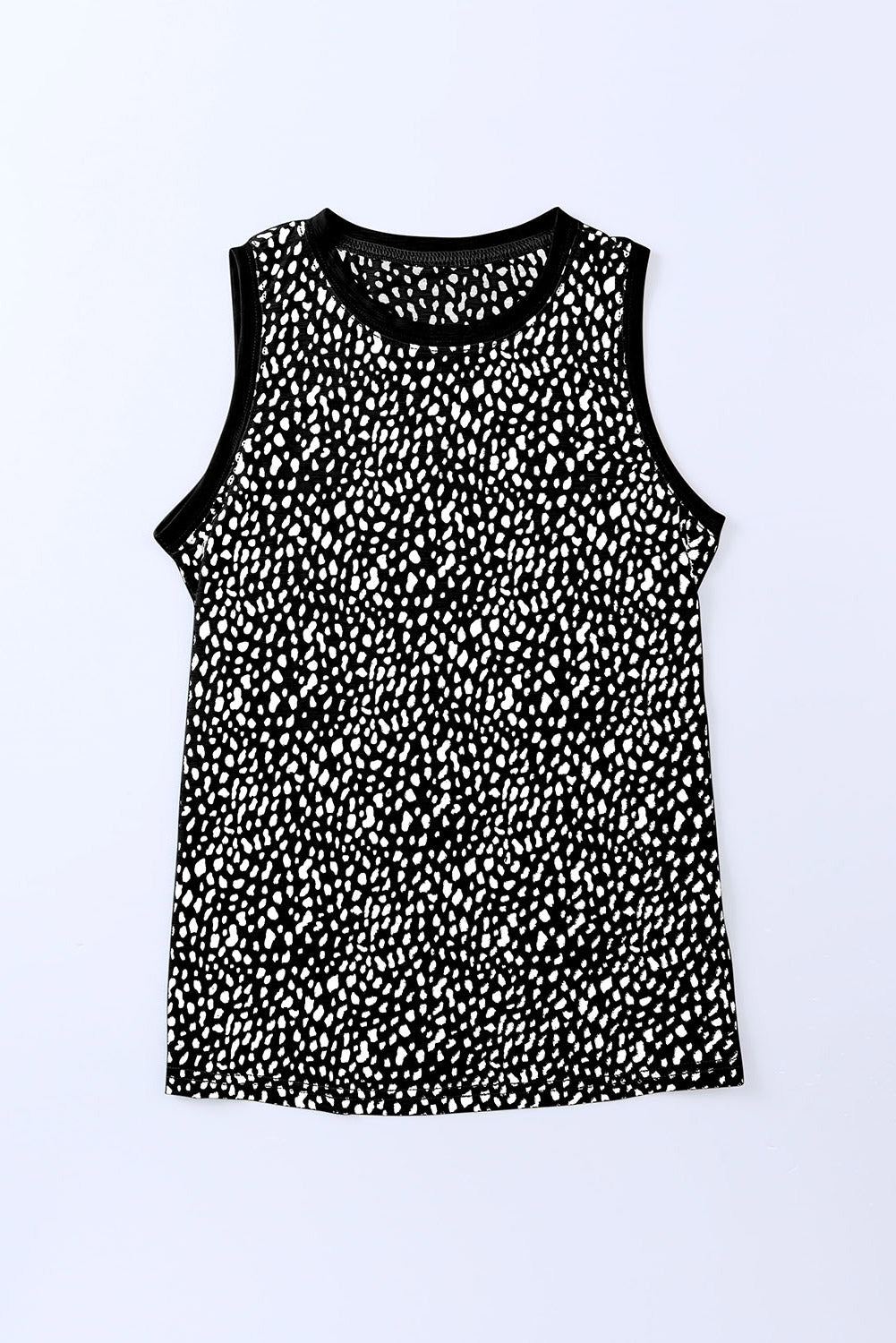 Pink Leopard Print Round Neck Tank Top