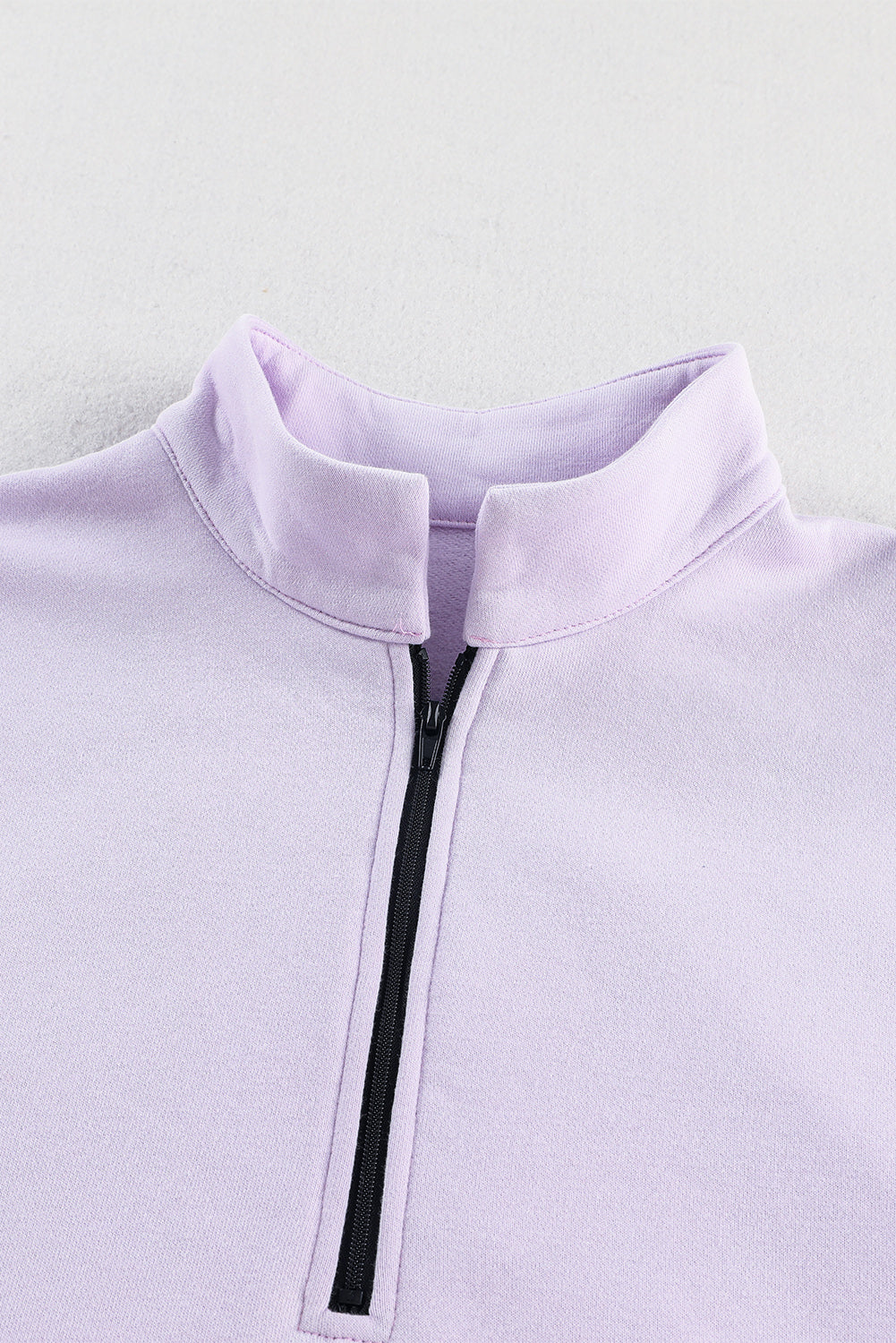White Oversized Quarter-Zip Pullover Sweatshirt