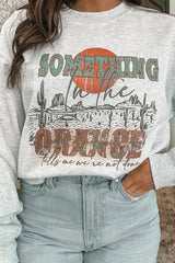 Gray SOMETHING ORANGE Graphic Relaxed Sweatshirt