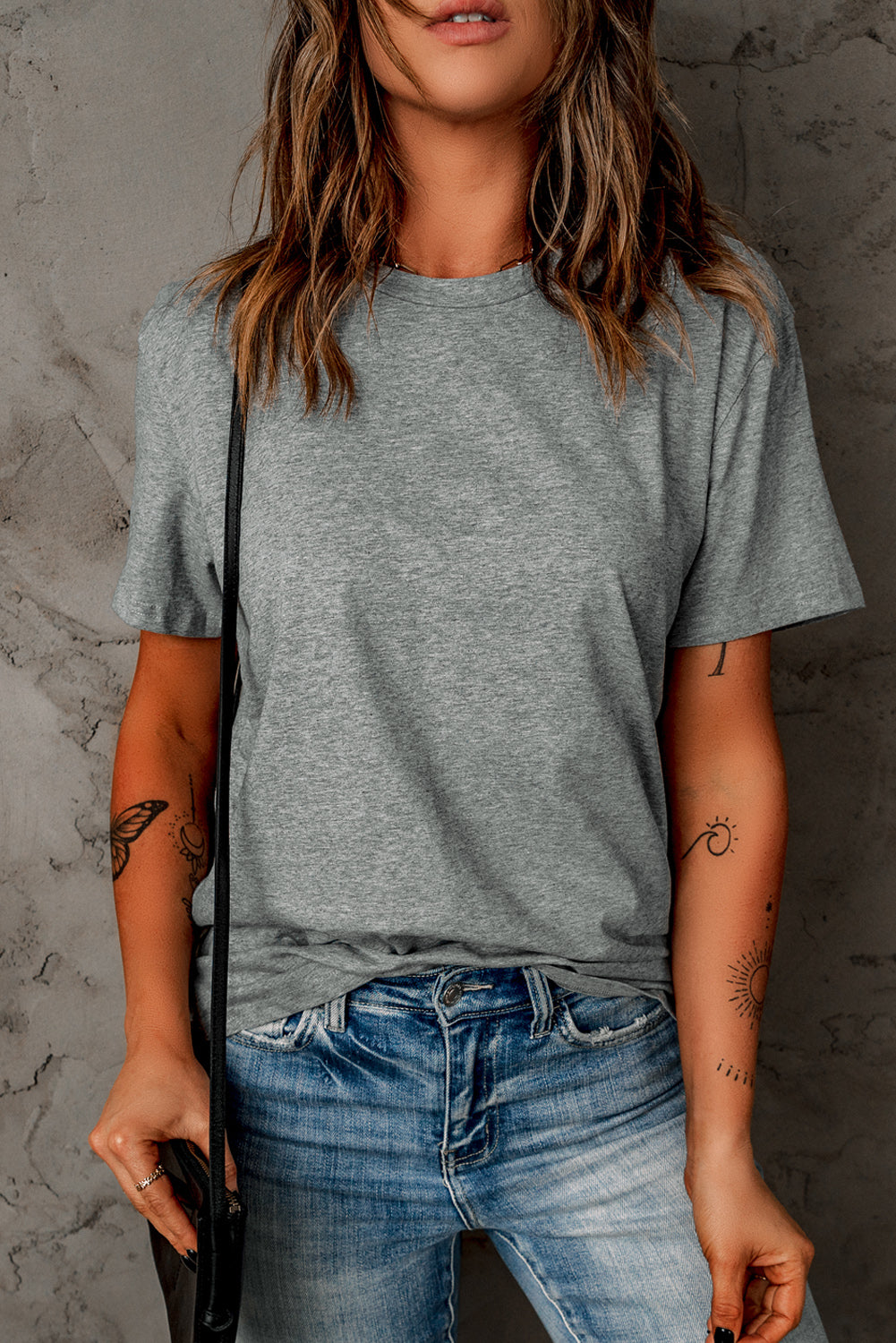 White Plain Crew Neck Short Sleeve Tee