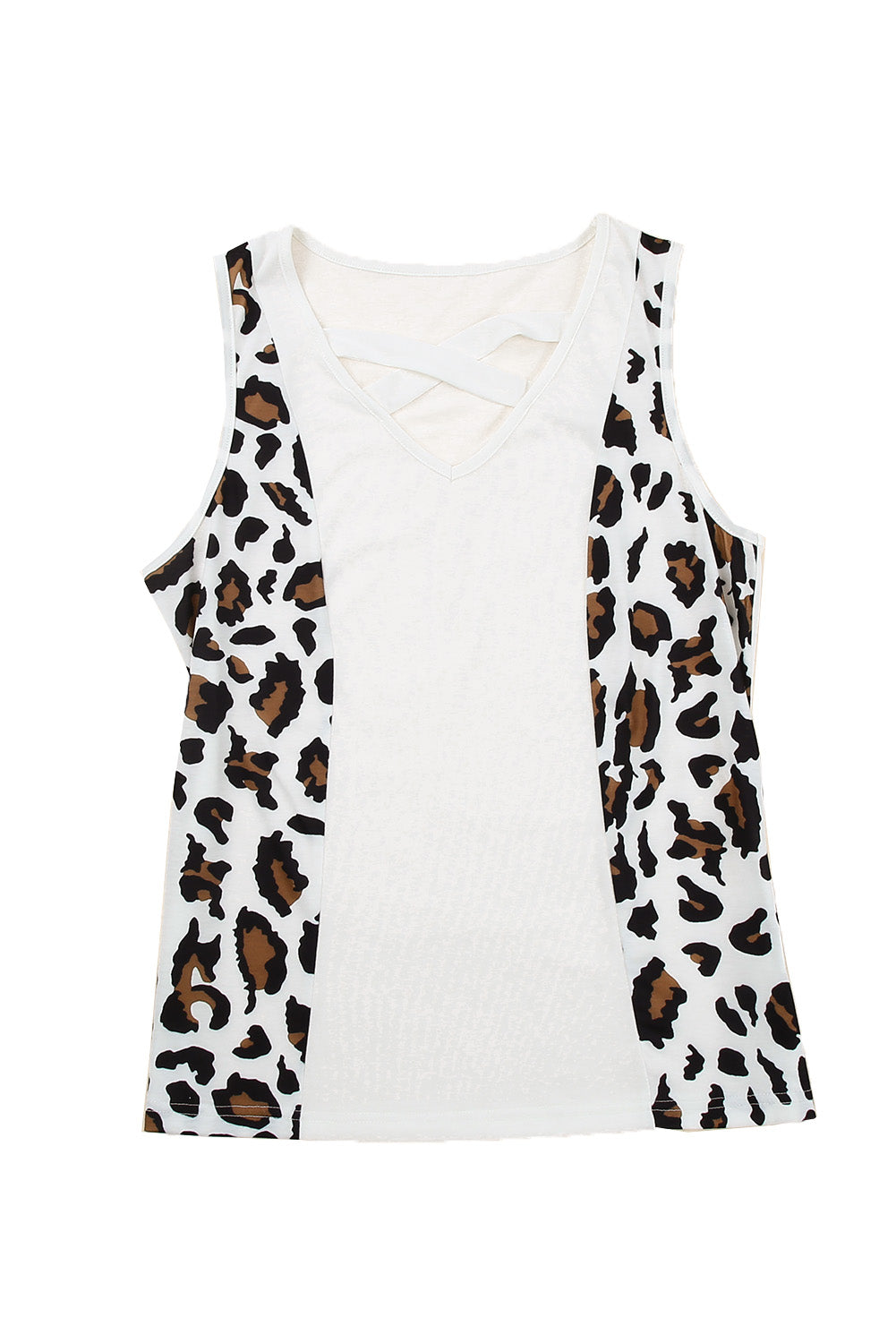 Crisscross Leopard Splicing Tank Top