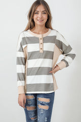 Multicolor Striped Colorblock Patchwork Sweatshirt