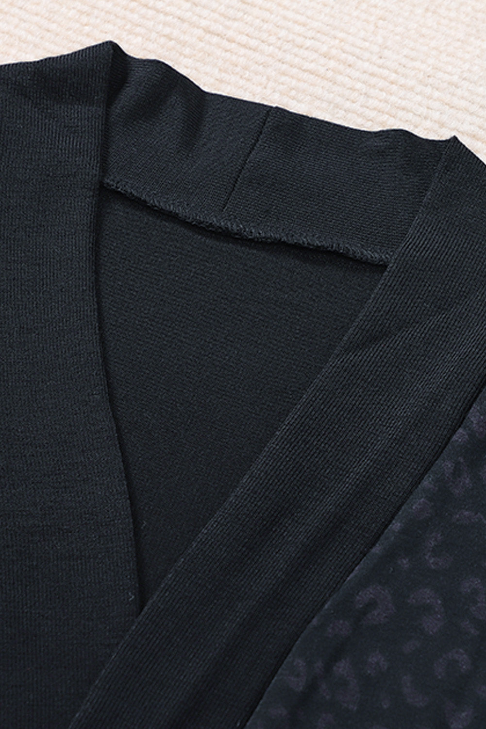 Black Leopard Parchwork Open Front Cardigan