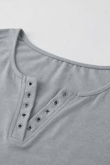 Gray Solid Slim-fit V Neck Tank Top