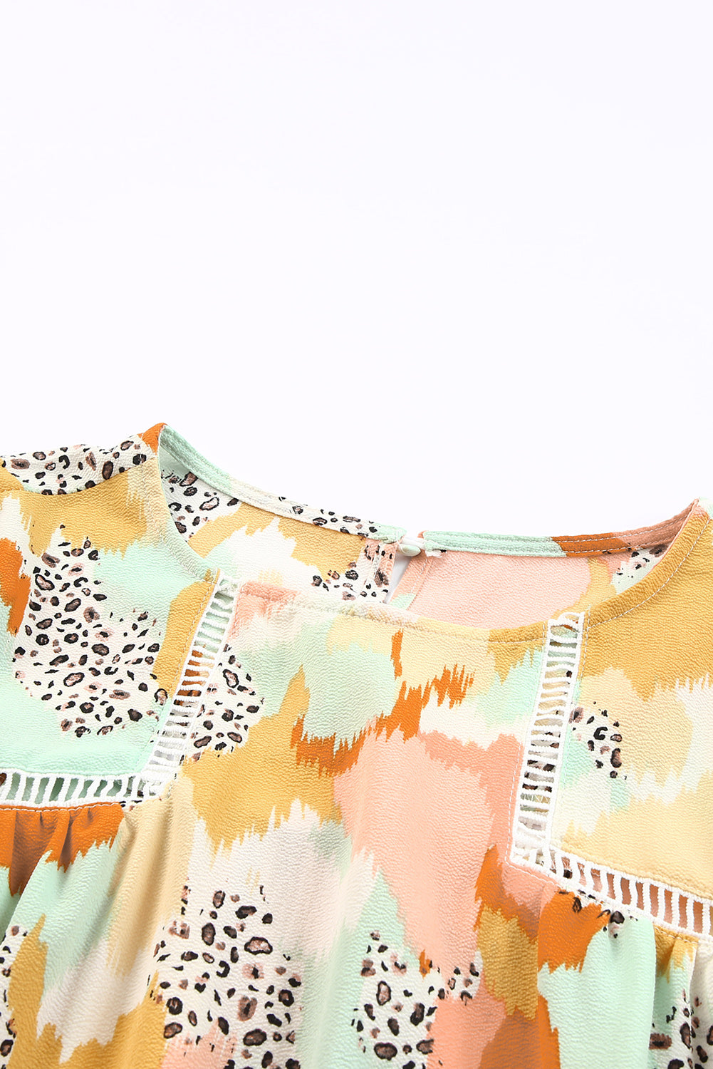 Yellow  Abstract Printed Flutter Tank