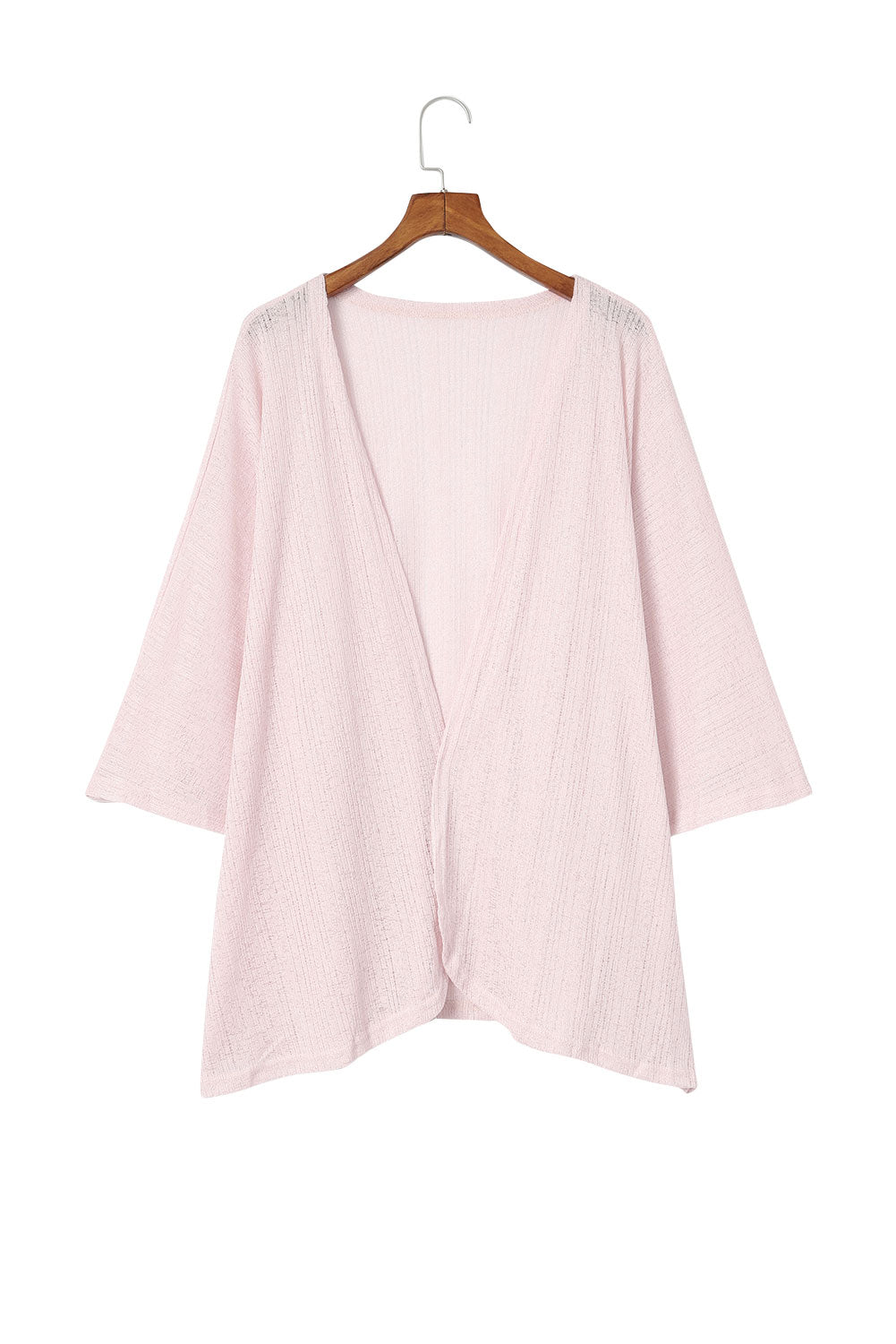 Black Pink Sheer Lightweight Knit Long Sleeve Cardigan