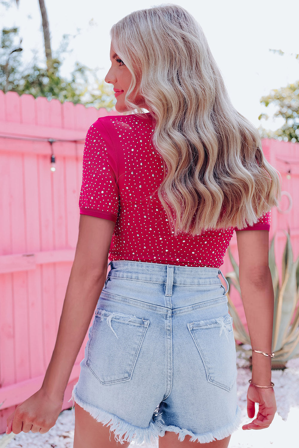 Black Rhinestone Spaghetti Strap Bustier Crop Top