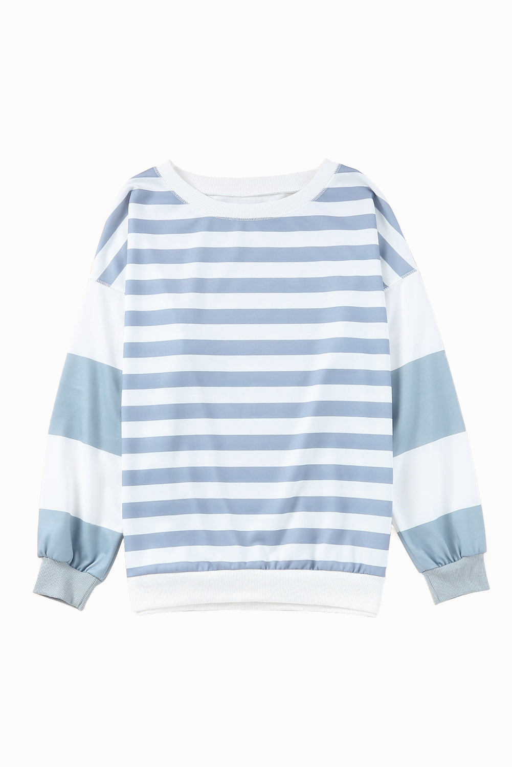 Stripe Drop Shoulder Striped Pullover Sweatshirt