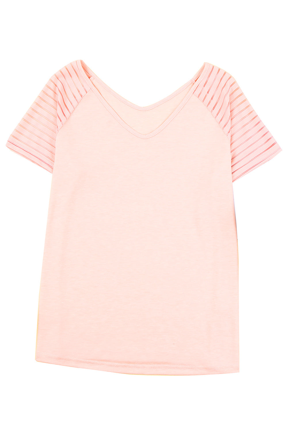 Pink Striped Raglan Sleeve Tee