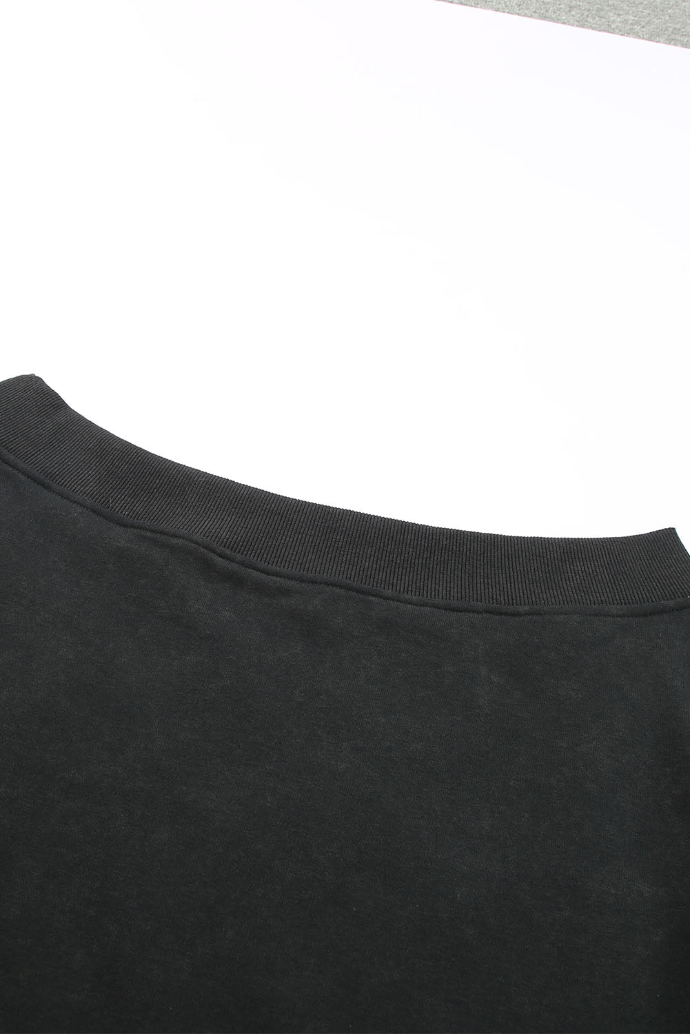 Black Off The Shoulder Mineral Wash Pullover