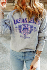 Gray LOS ANGELES Graphic Crew Neck Sweatshirt