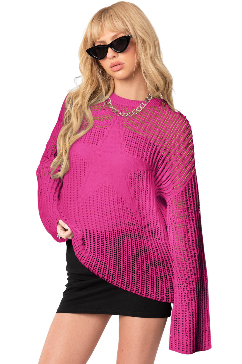 Black Seeing Stars Oversized Sweater