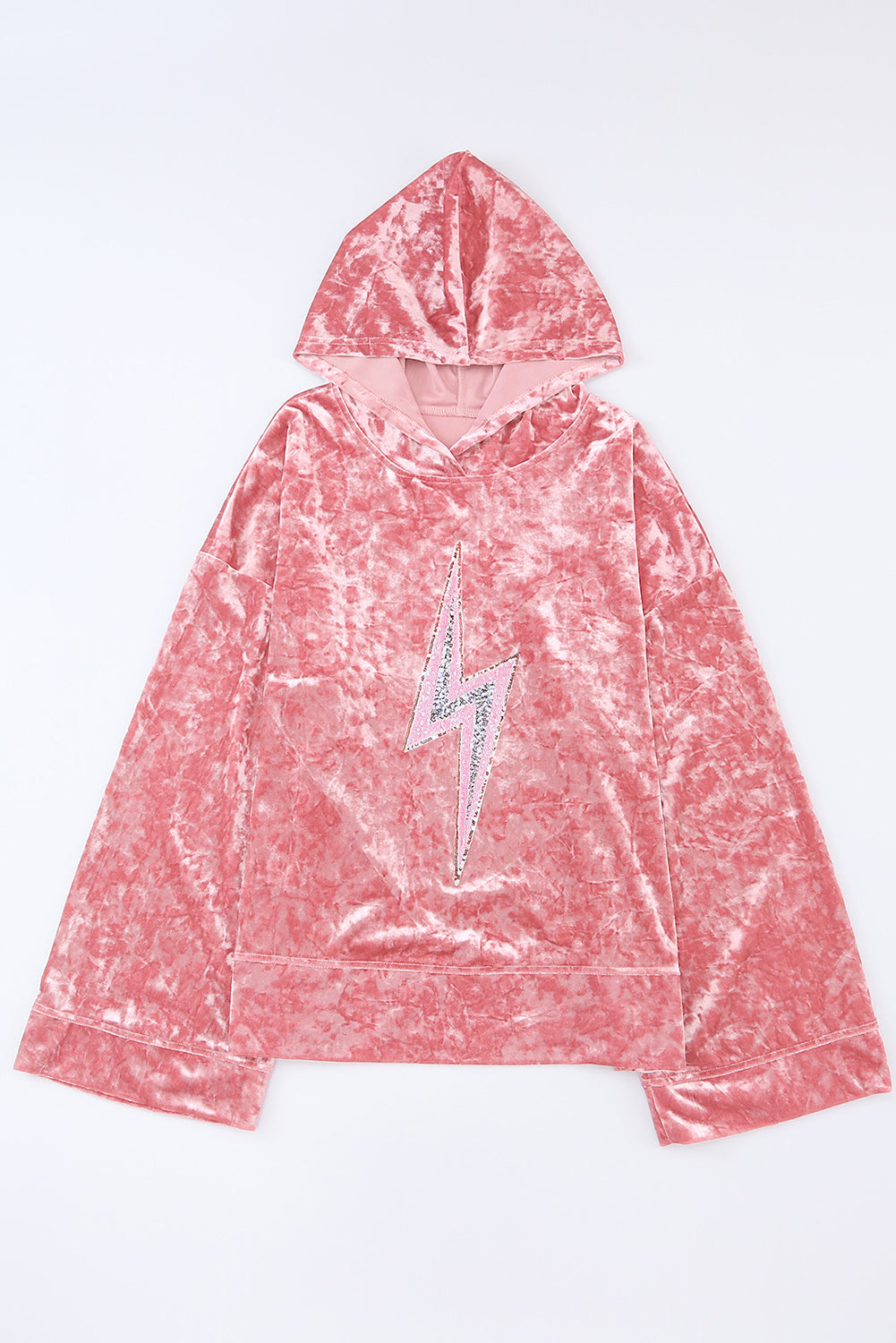 Pink Thunder Bolt Sequin Oversized Hoodie