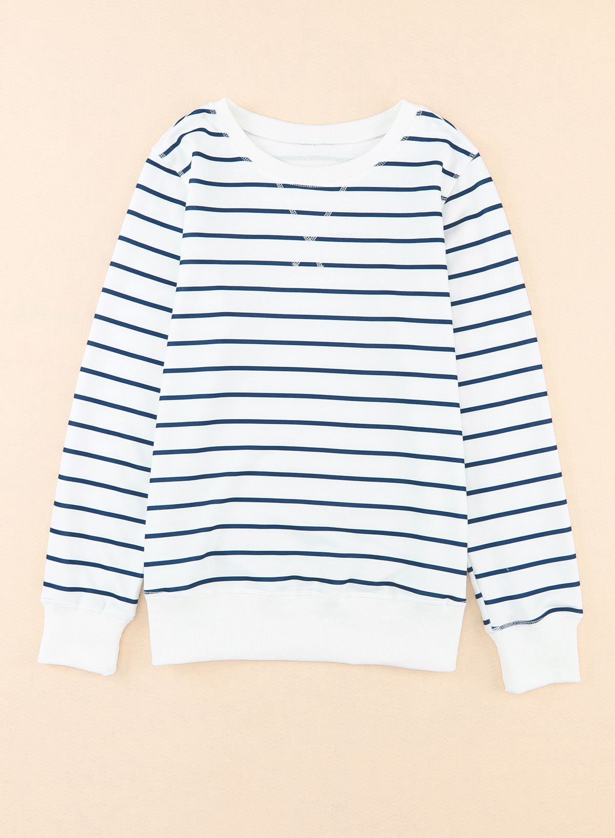 Stripe Printed Plus SIze Long Sleeve Top