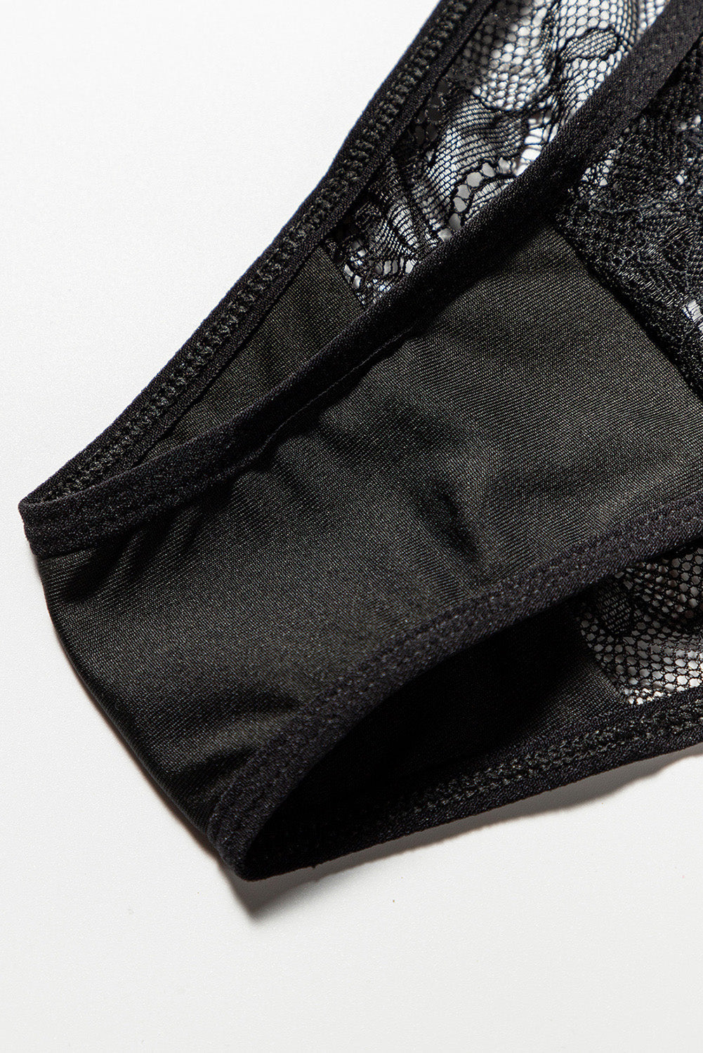 Black Lace Criss Cross Tie Open Back Panty