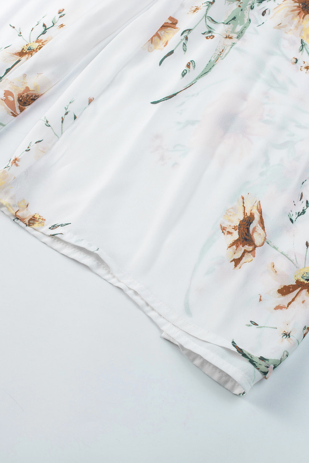 White Poppy Print Belted Cami Wide Leg Jumpsuit