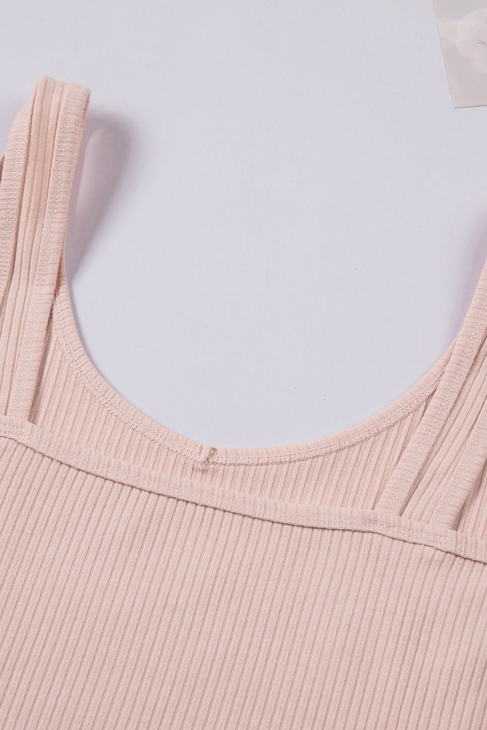 Pink Seamless Ribbed V Neck Sleeveless Crop Top