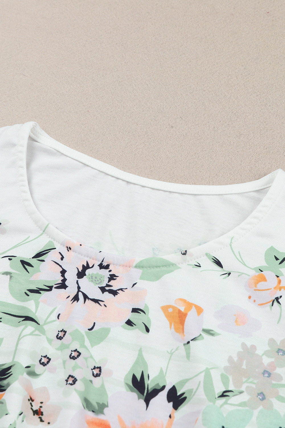 Floral Striped Print Short Sleeve Tee