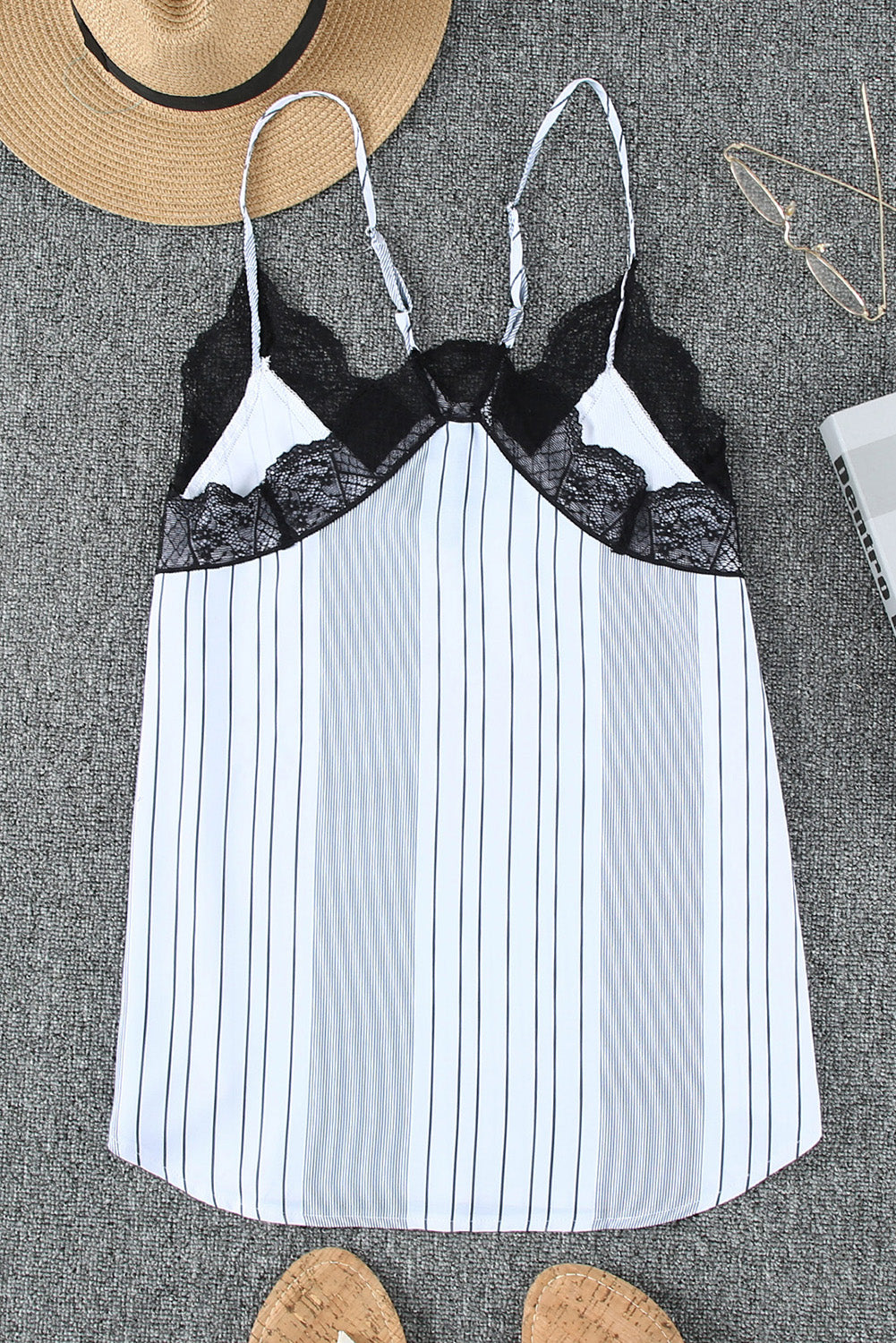 Stripe Lace Cami Tank