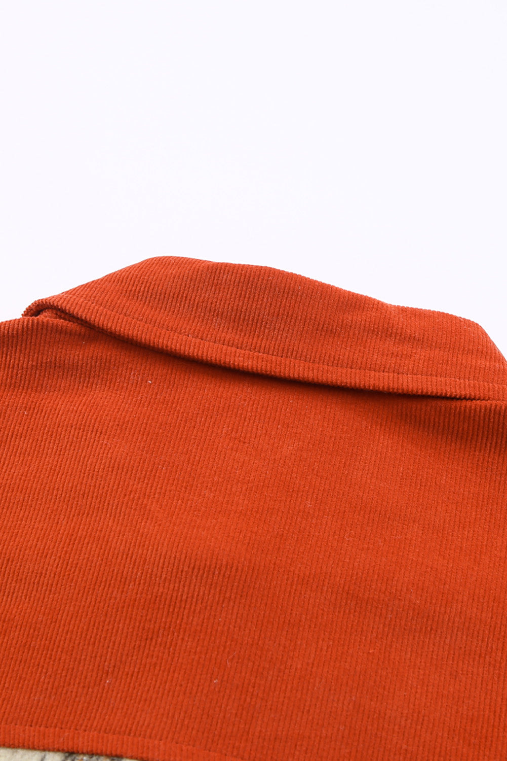Orange Contrast Corduroy Plaid Shacket