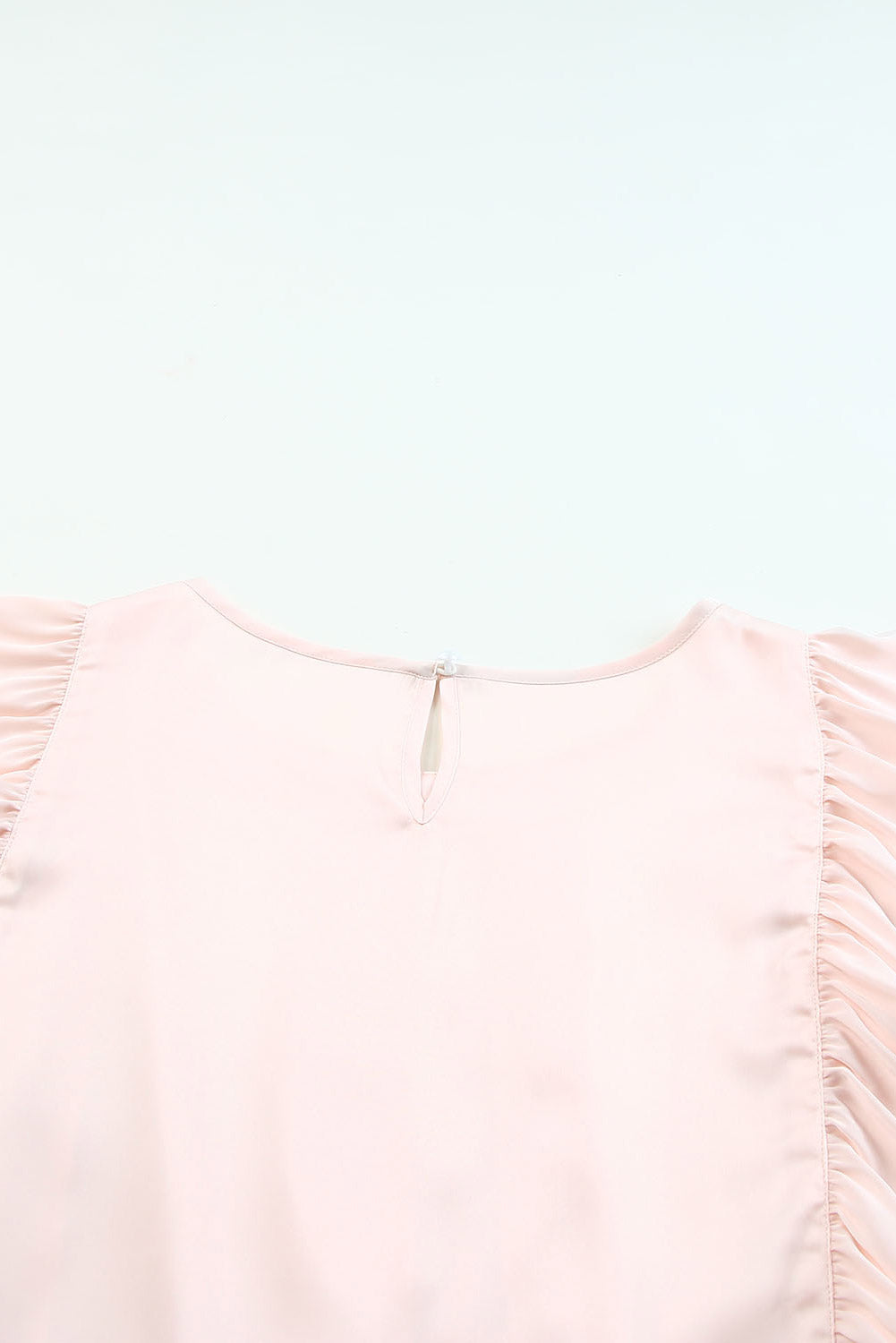 Apricot Round Neck Ruffle Short Sleeve Top