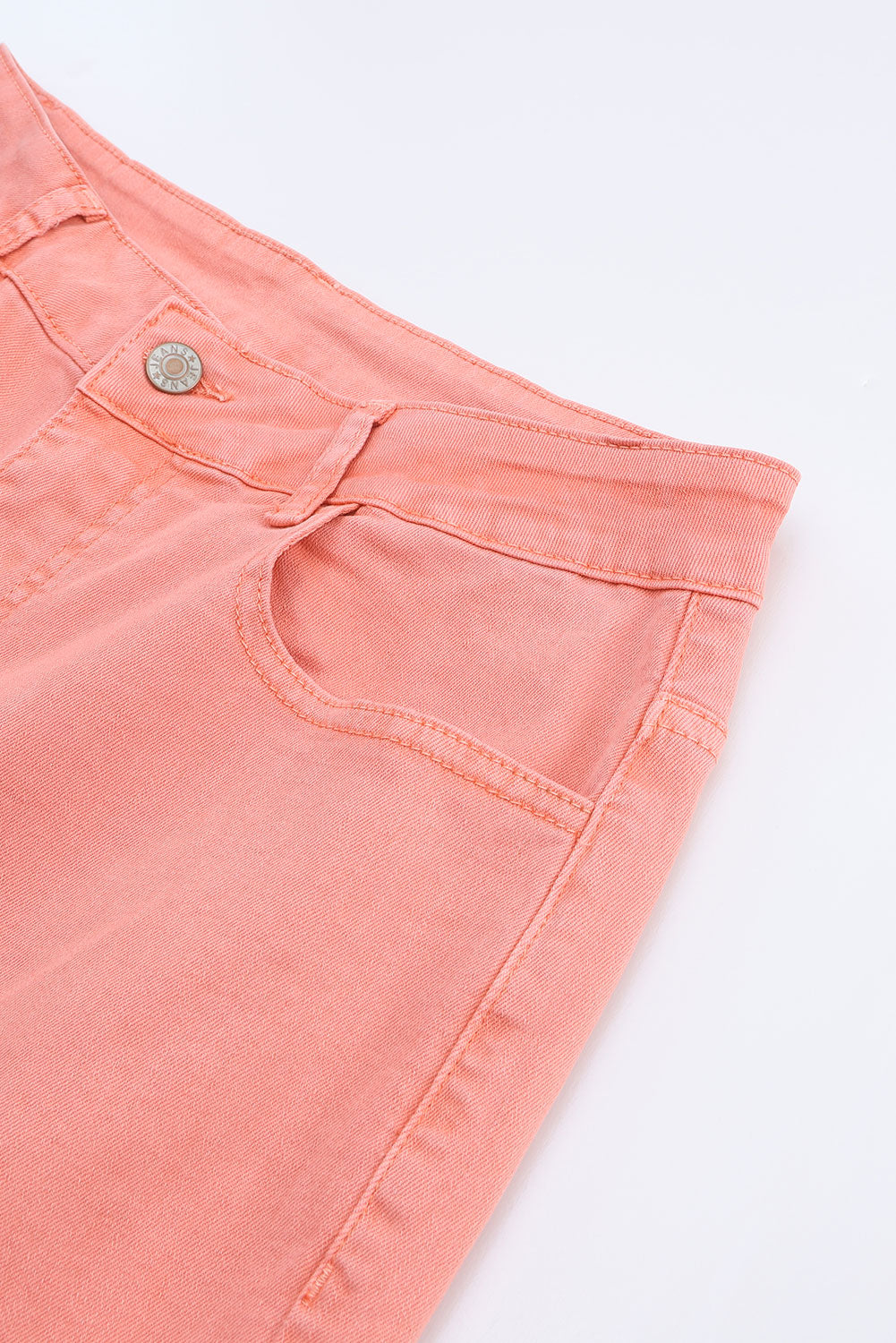 Pink High Waist Ripped Straight Leg Pocket Jeans