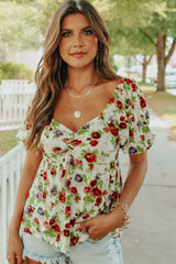 Elegant Princess Sweetheart Floral Top