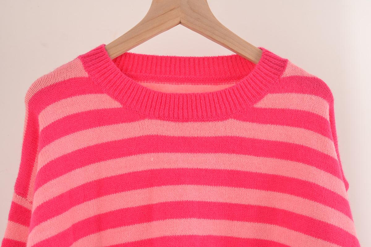 Crew Neck Striped Sweater