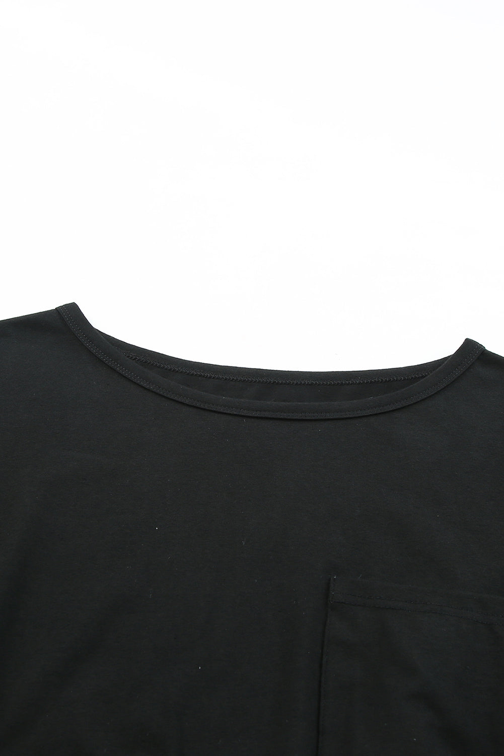 Black Chest Pocket Loose T-shirt Ruched Bodycon Mini Dress