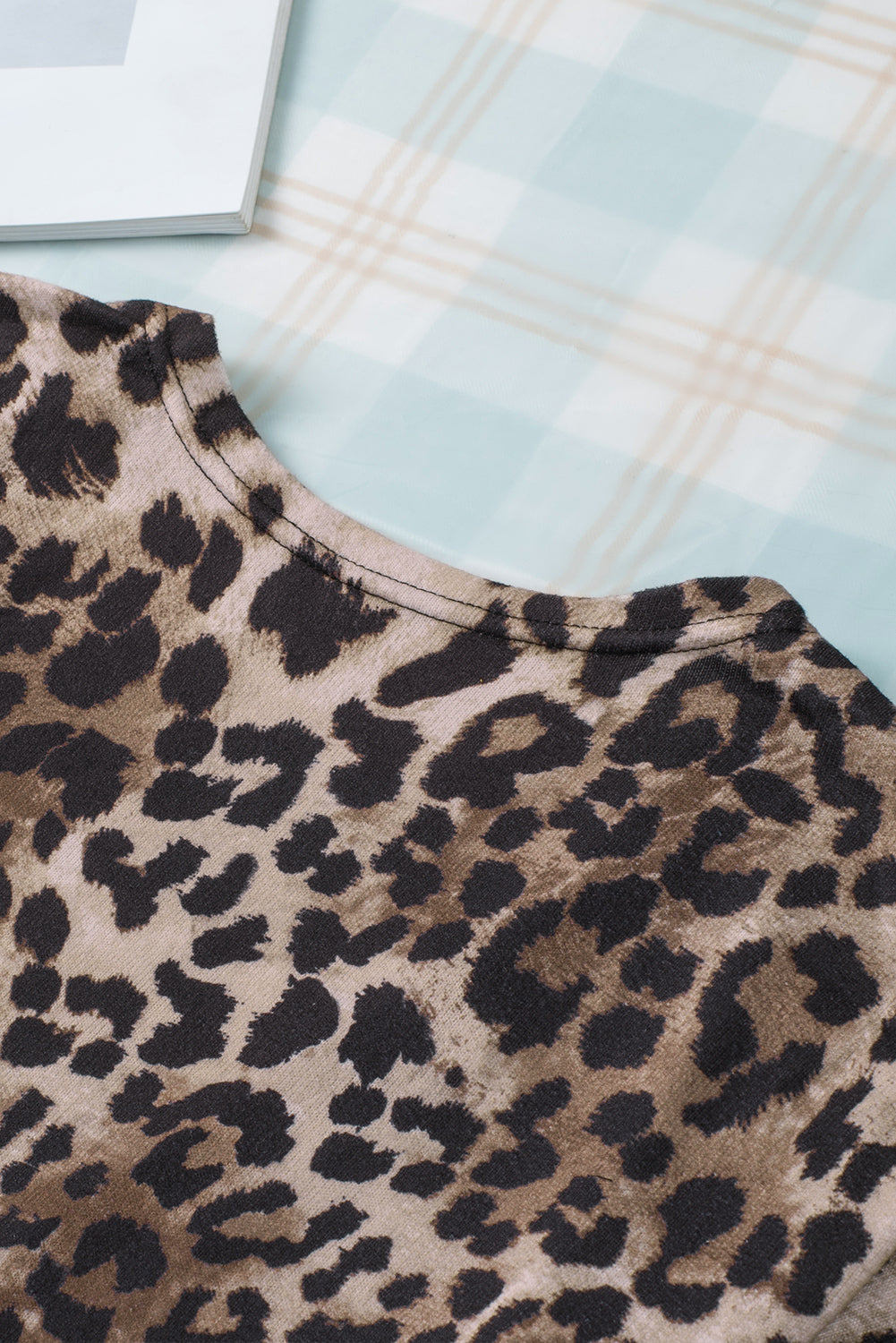 Black Leopard Print Patchwork Pocket Cardigan