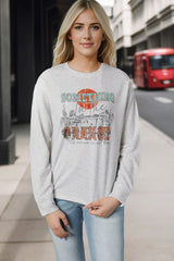 Gray SOMETHING ORANGE Graphic Relaxed Sweatshirt