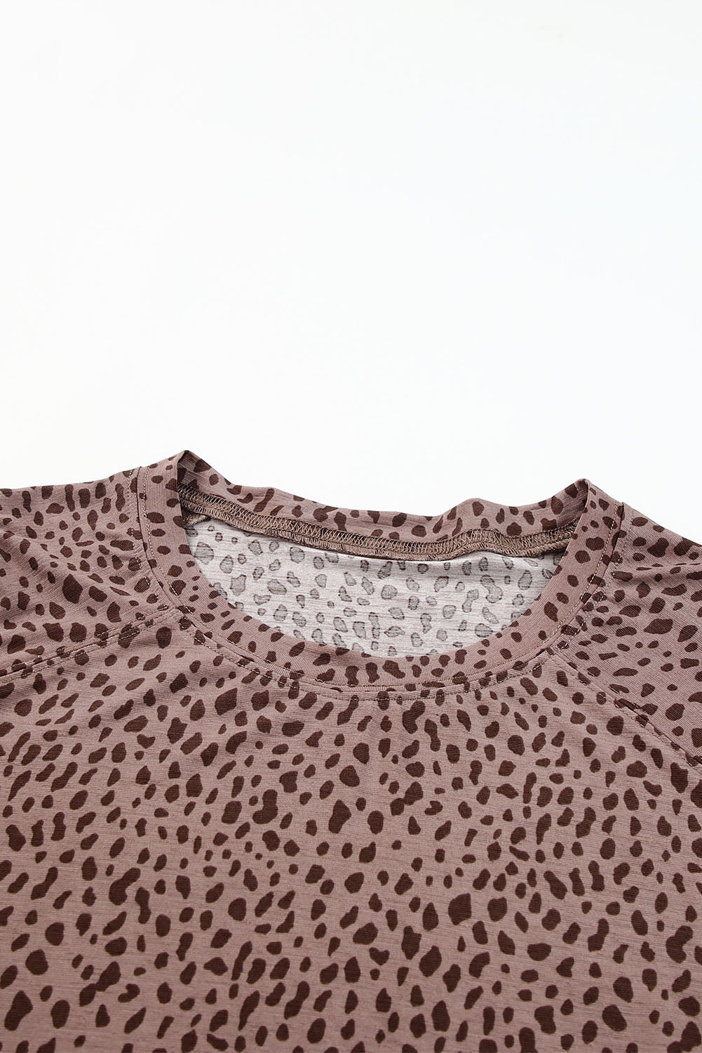 Leopard Spotted Short Raglan Sleeve T Shirt