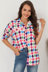 Multicolor Polka Dot Buttoned Long Sleeve Shirt