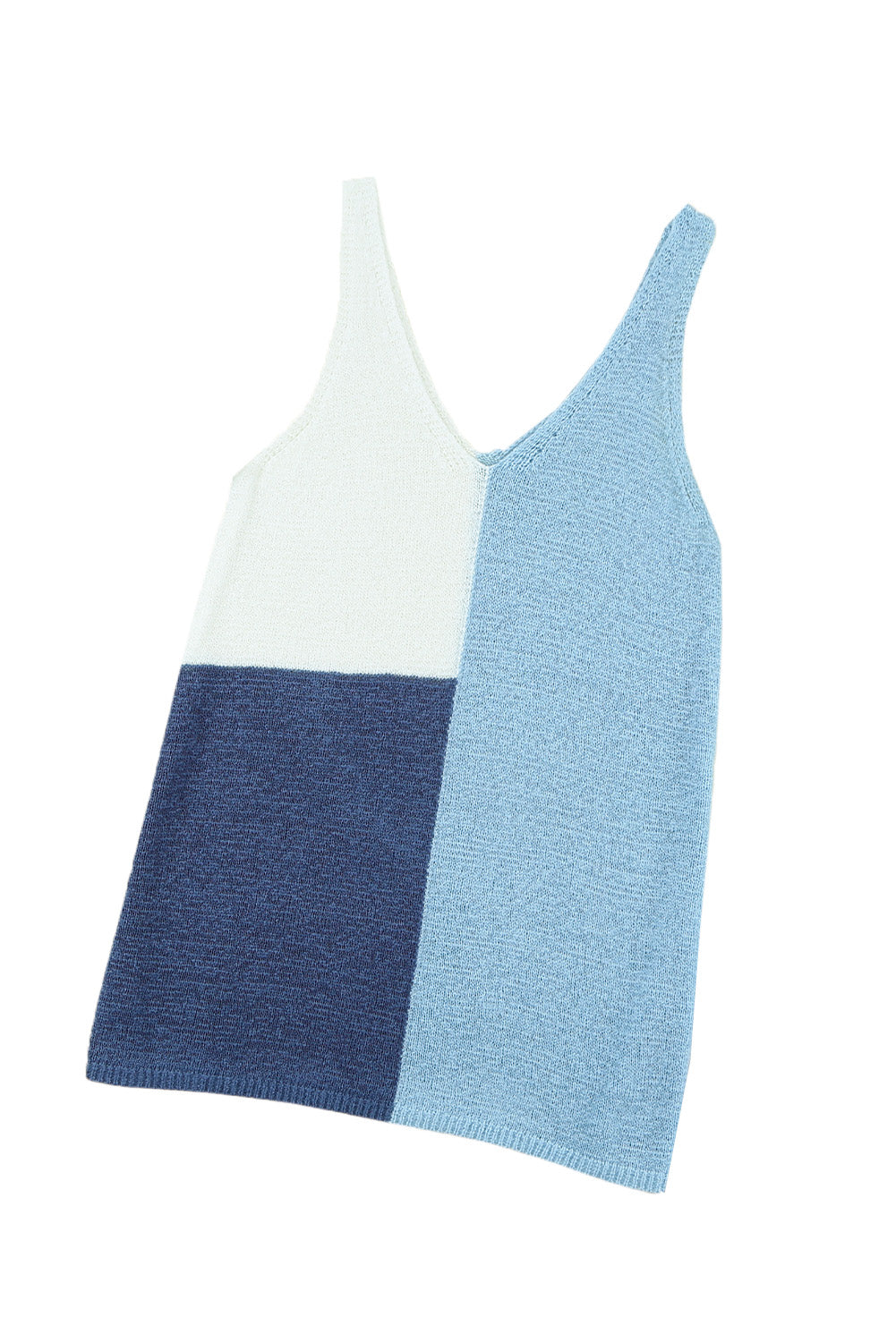 Gray Color Block Knitted Tank Top