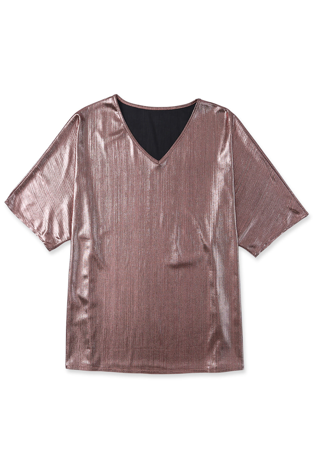 Pink Copper Textured Oversize Foil T-Shirt