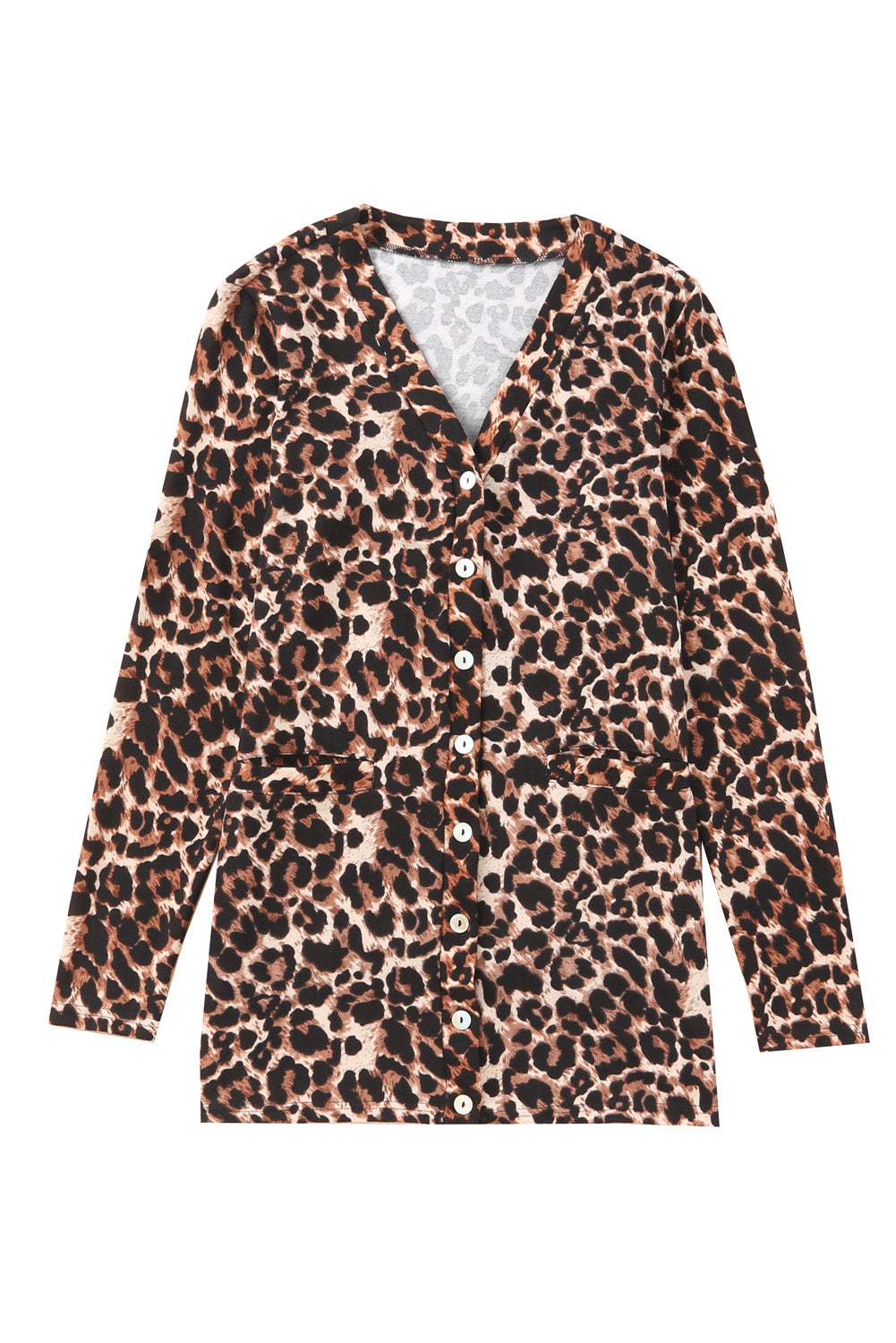 Leopard Long Sleeve Buttoned Front Cardigan
