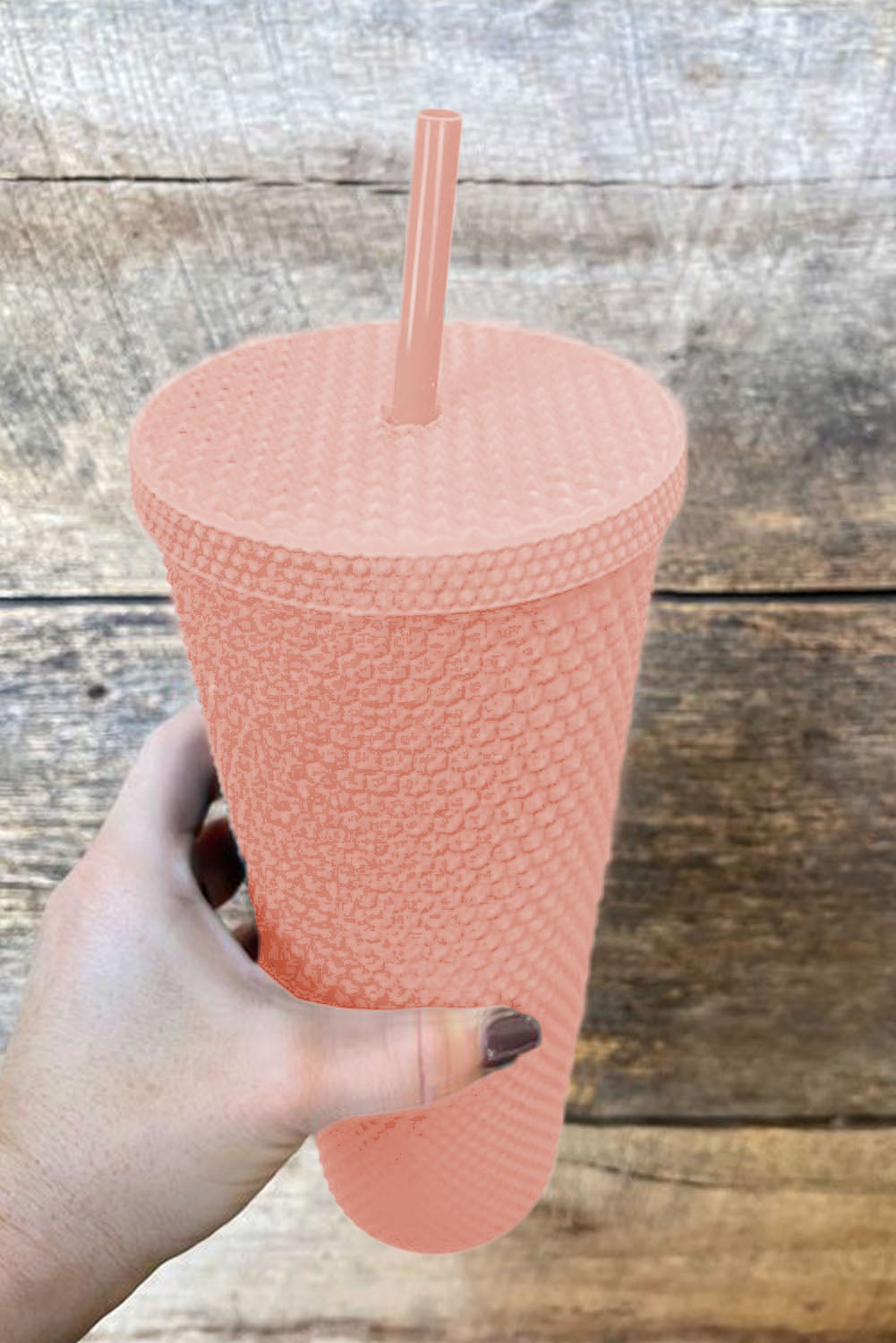 Pink Reusable Matte Plastic Tumbler Cup