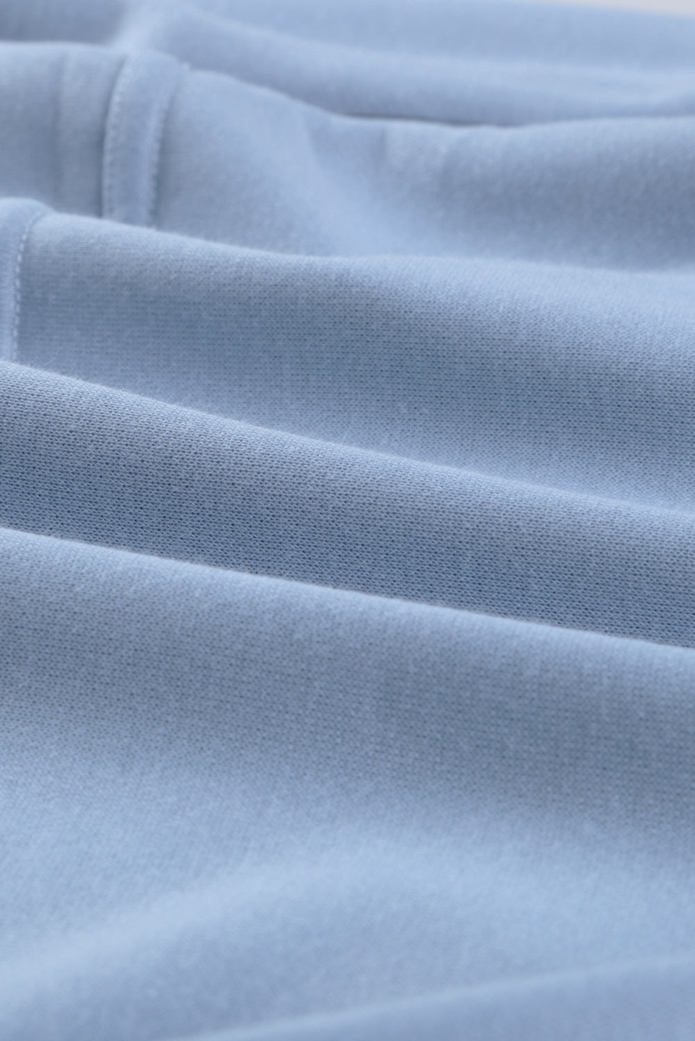 Cotton Pocketed Half Zip Pullover Sky Blue Sweatshirt