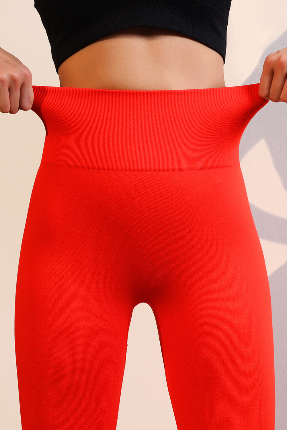 Red Scrunched Butt Lift High Waist Sports Leggings