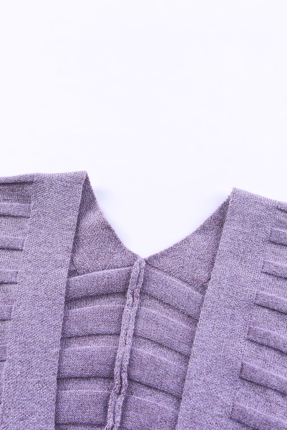 Red Ribbed Open Front Knit Cardigan