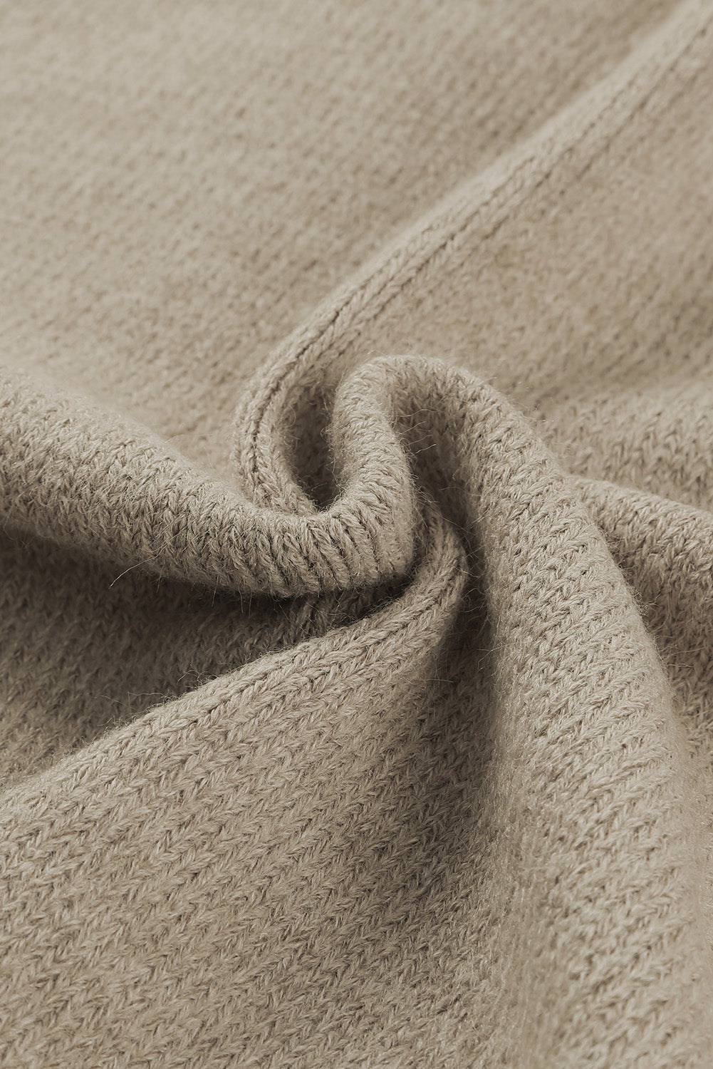 Khaki Drop Shoulder Button Front V Neck Cardigan with Pockets
