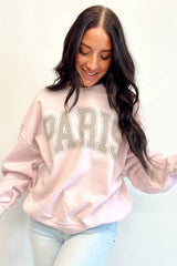 Pink PAIRS Graphic Oversized Sweatshirt