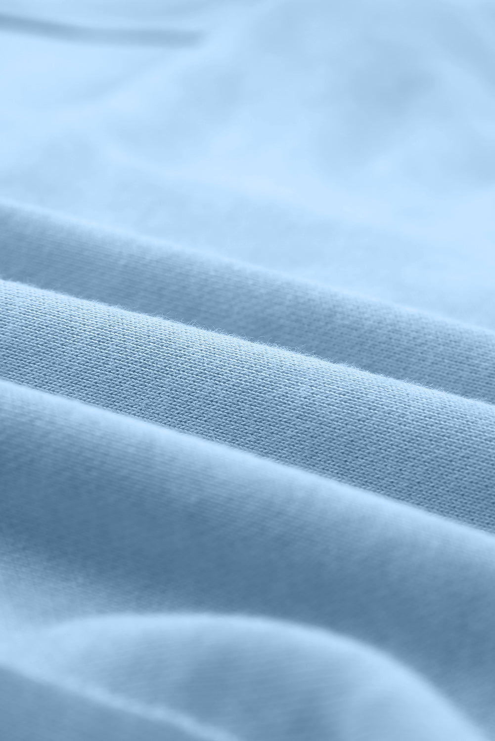 Sky Blue Solid Color Oversized Zip Up Hoodie with Pockets