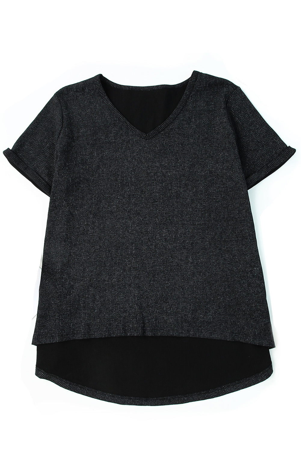 Gray High Low Cuffed Tee